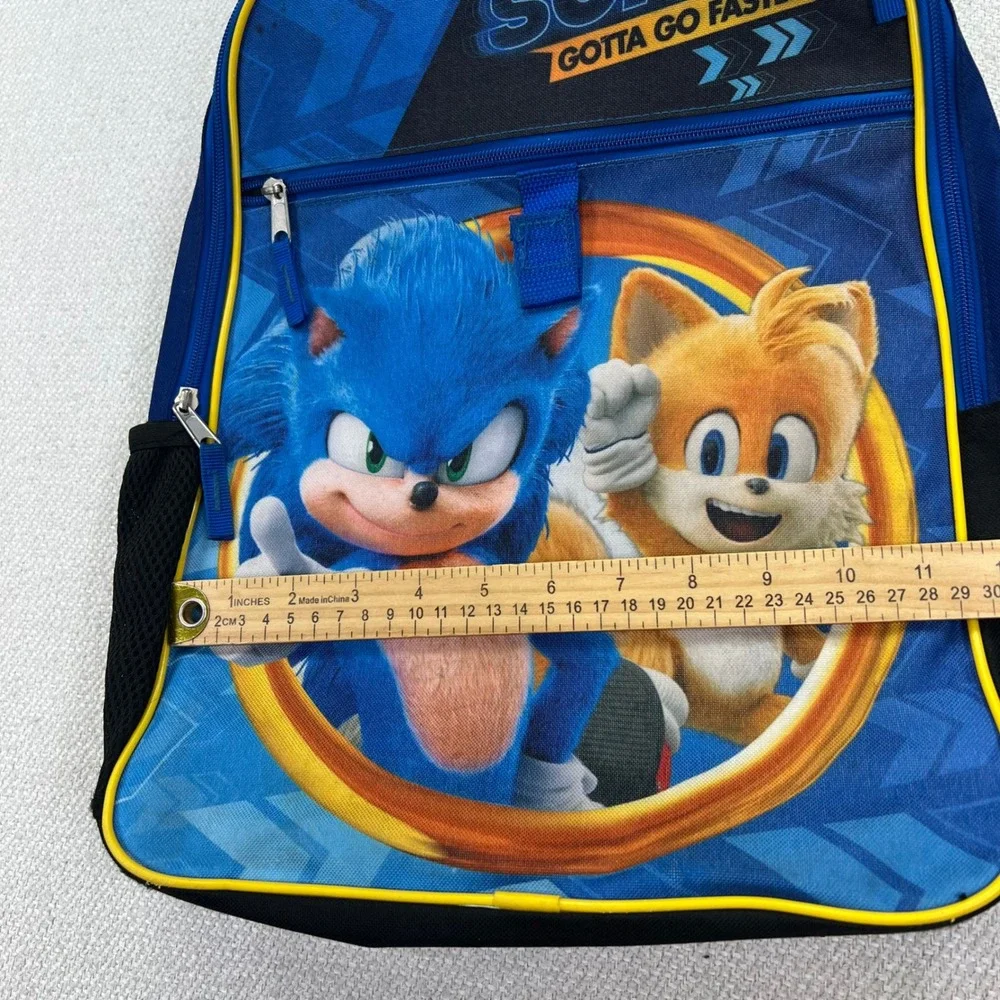 Bioworld Sonic the Hedgehog 2 Backpack Kids Blue Gotta Go Faster Tails Graphic